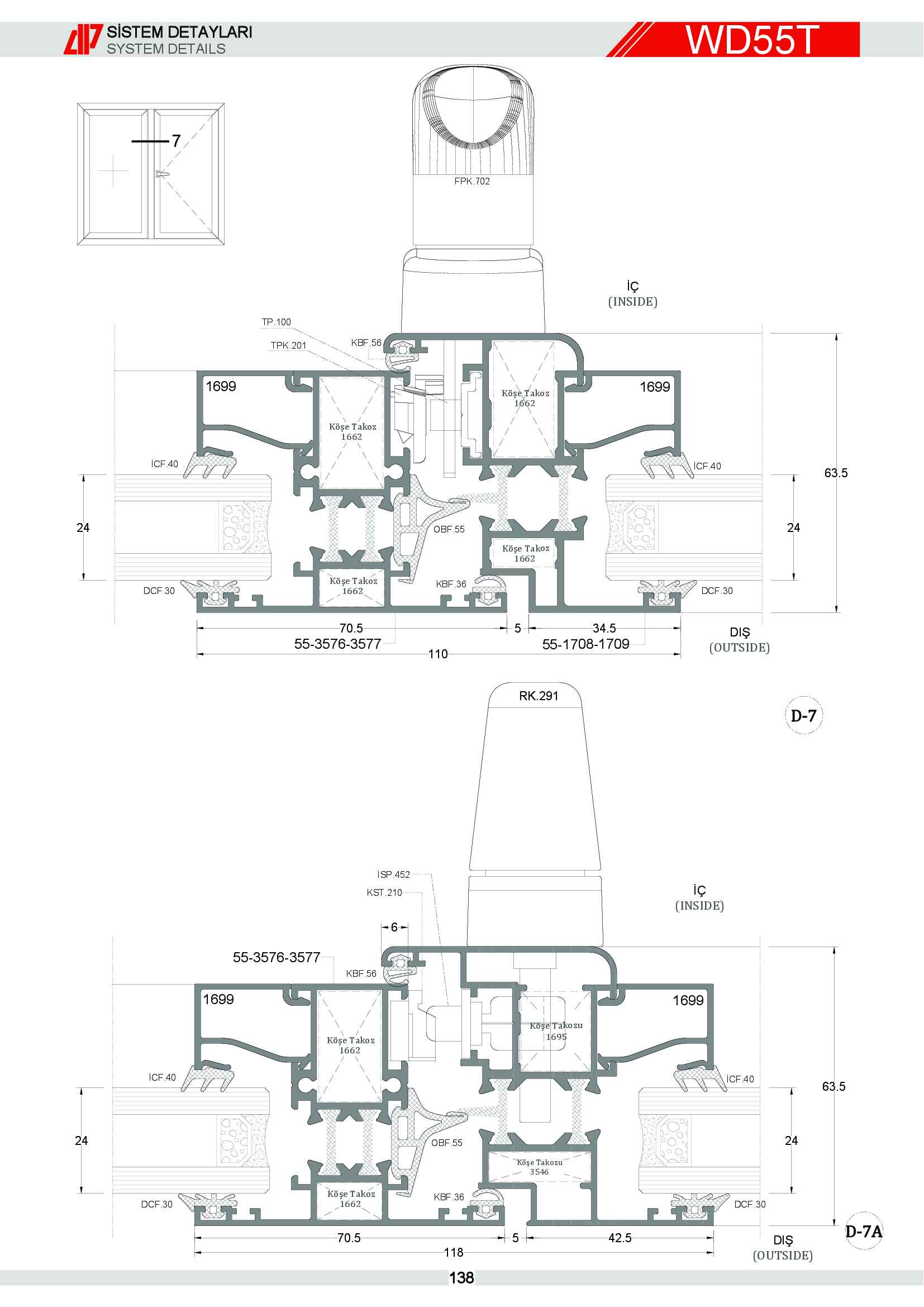 S 55 Yalıtımlı Alüminyum 70